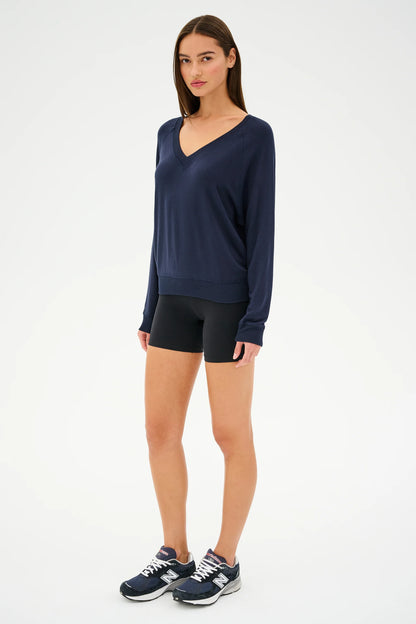 Bennie Fleece V-Neck Sweatshirt